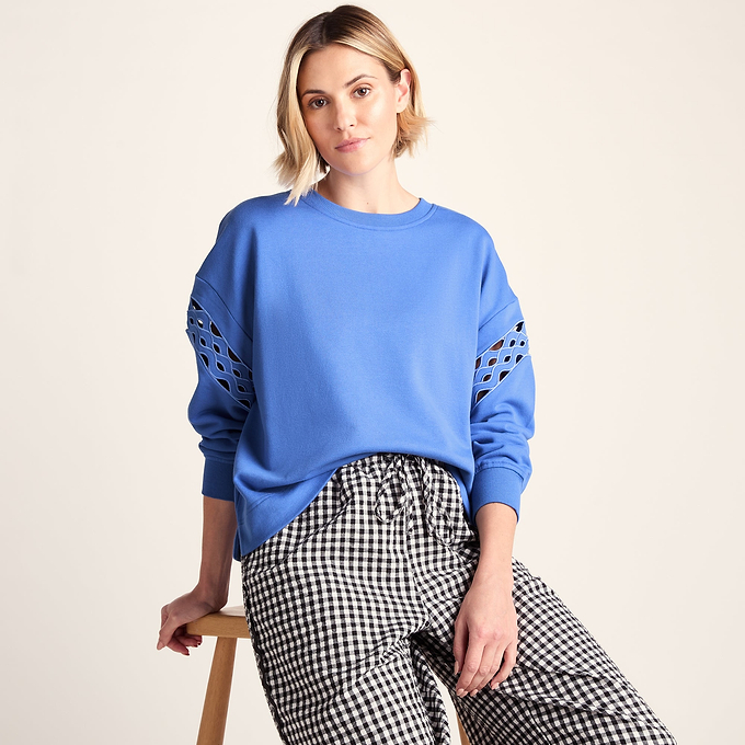Samara Womens Relaxed Fit Supersoft Sweat - Cornflower Blue