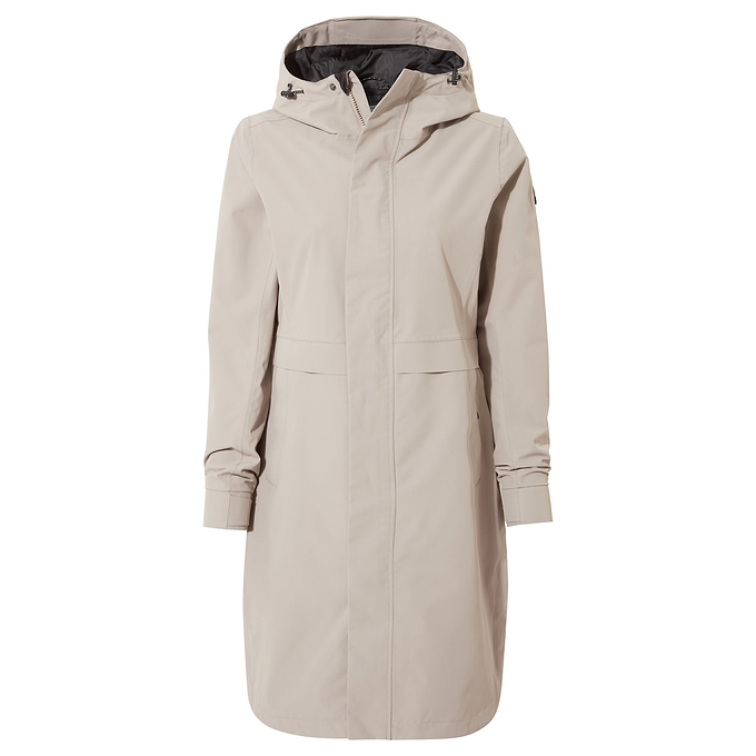 Saunter Womens Long Waterproof Jacket - Dark Taupe