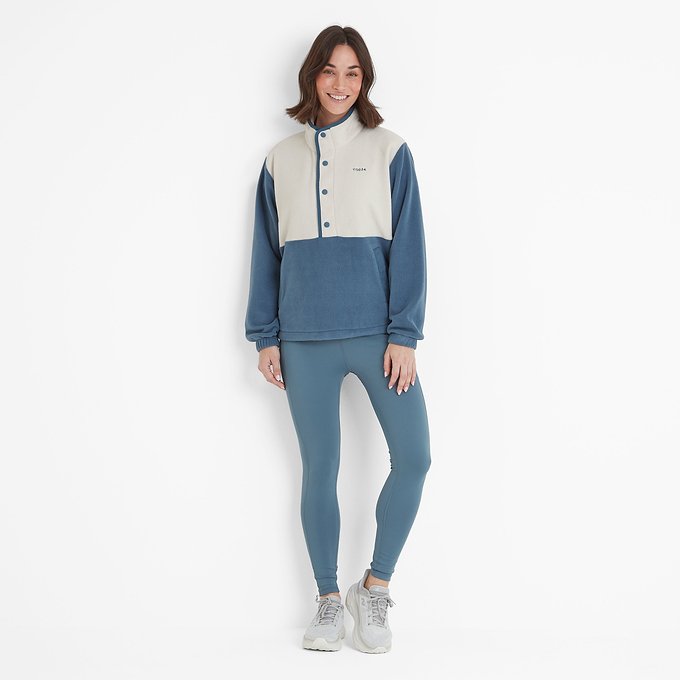 Sawford Womens Half Neck Fleece - Vanilla/Blue Dolphin
