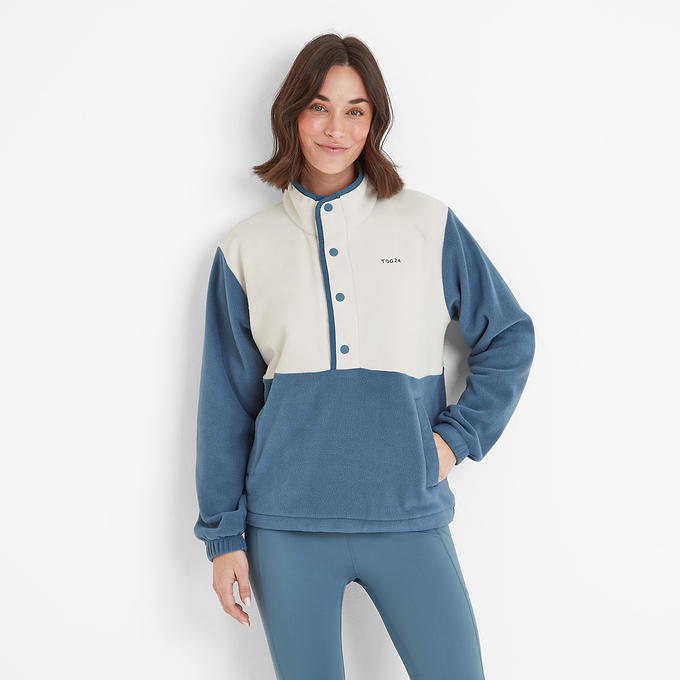 Sawford Womens Half Neck Fleece - Vanilla/Blue Dolphin