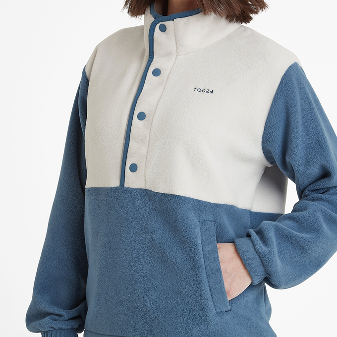 Sawford Womens Half Neck Fleece - Vanilla/Blue Dolphin