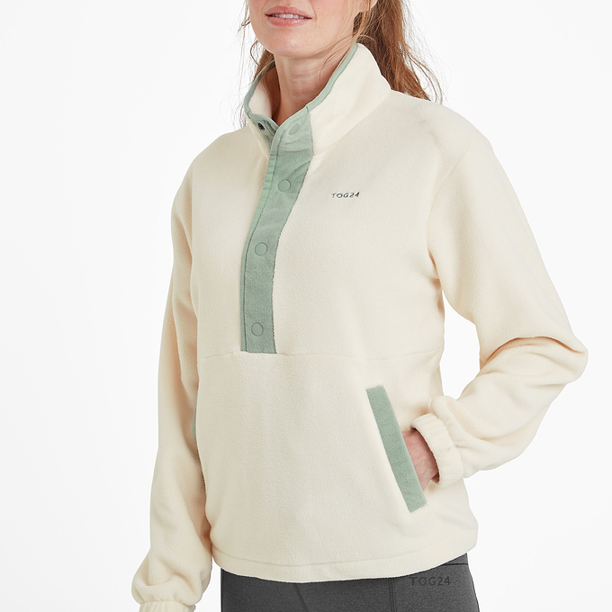 Sawford Womens Half Neck Fleece - Ecru