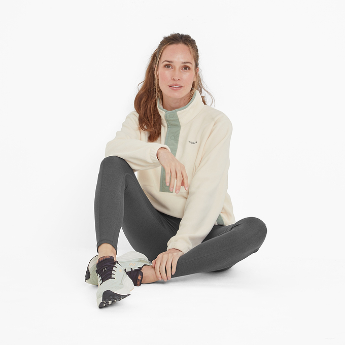 Sawford Womens Half Neck Fleece - Ecru