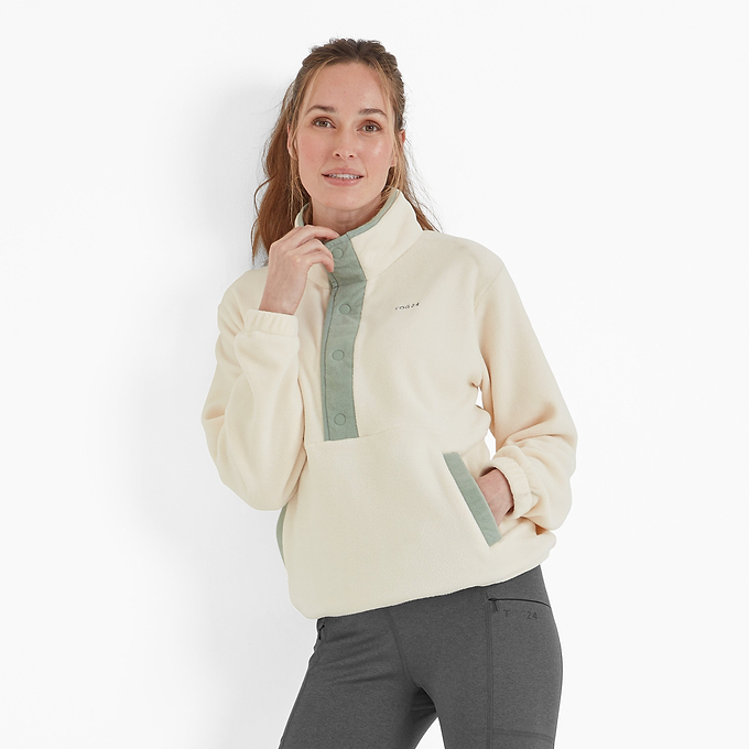 Sawford Womens Half Neck Fleece - Ecru