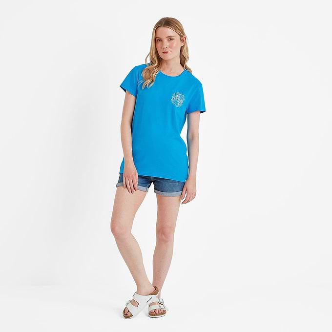 Seaside Womens T-Shirt - Azure Blue