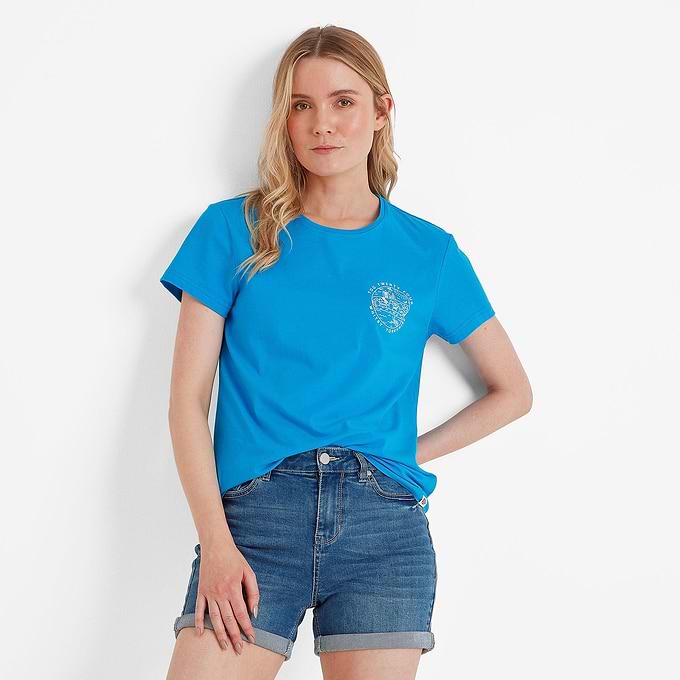 Seaside Womens T-Shirt - Azure Blue