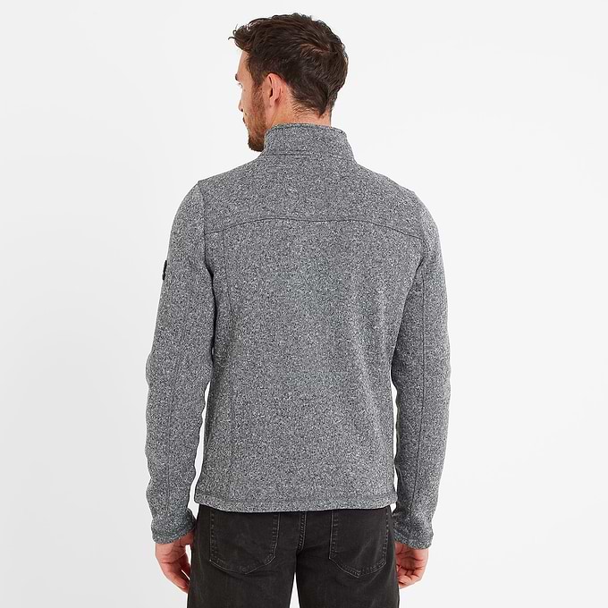 Sedman Mens Knitlook Fleece Jacket - Dark Grey Marl