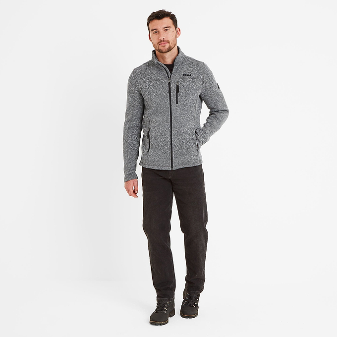 Sedman Mens Knitlook Fleece Jacket - Dark Grey Marl