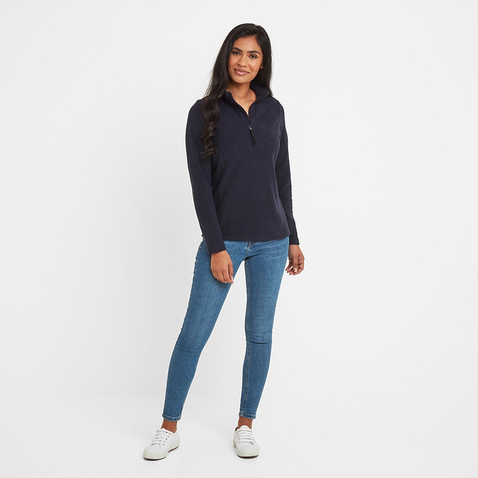 Shire Womens Fleece Zipneck - Dark Indigo