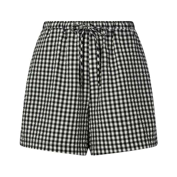 Sienna Womens Gingham Check Shorts Black Check TOG24 sienna-womens-gingham-check-shorts-black-check-tog24