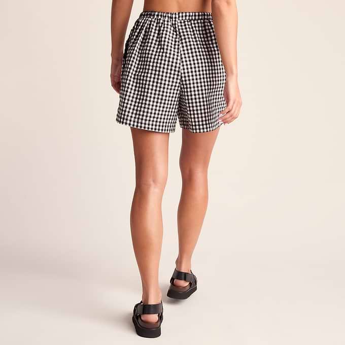 Sienna Womens Gingham Check Shorts Black Check TOG24 sienna-womens-gingham-check-shorts-black-check-tog24