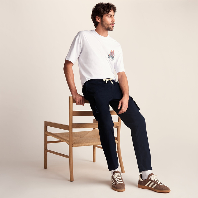 Silas Mens Cargo Trousers - Dark Indigo