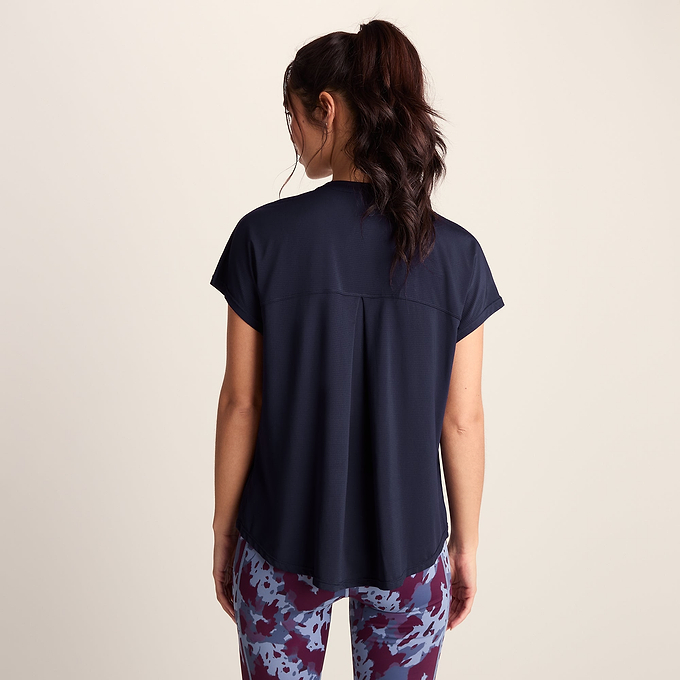 Skyla Womens Short Sleeve Performance Top - Oxford Blue