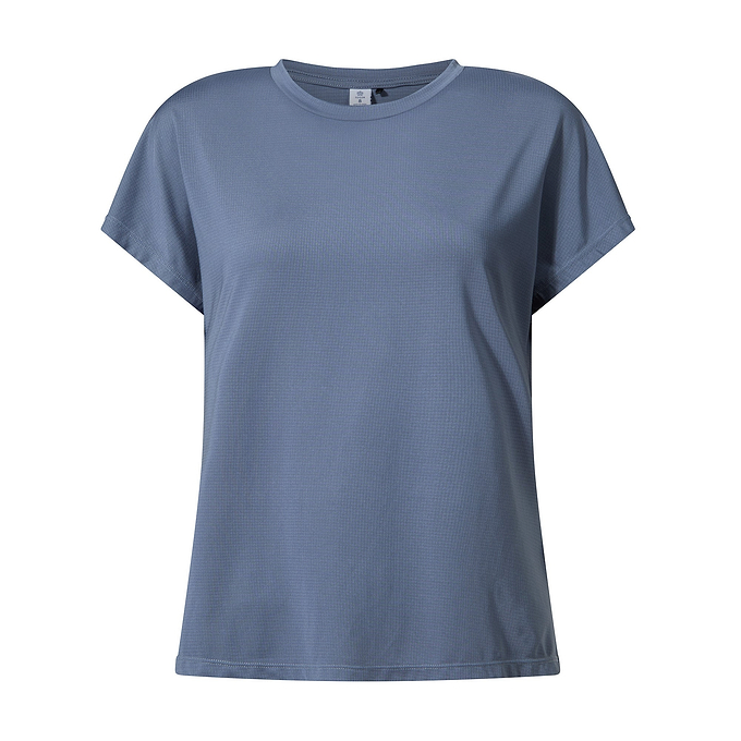 Skyla Womens Short Sleeve Performance Top - Smokey Blue