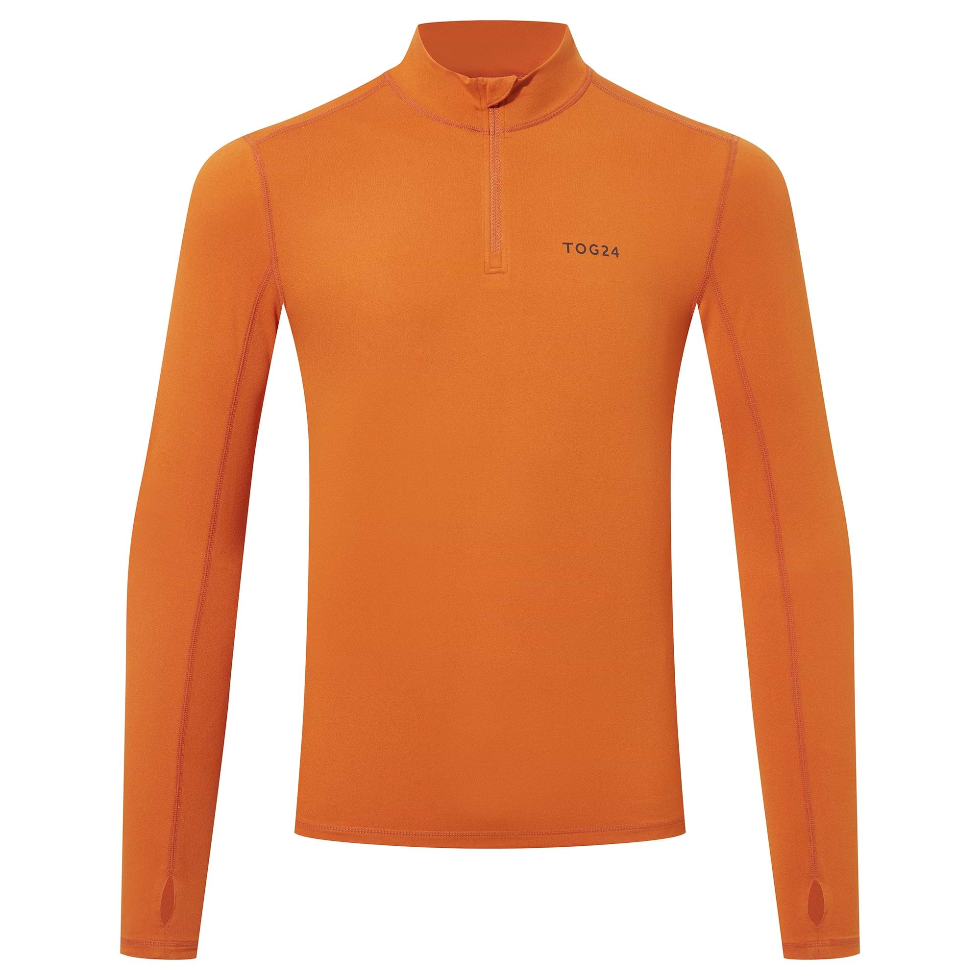 Snowdon Mens Thermal Quarter Zip Base Layer - Dark Orange – TOG24