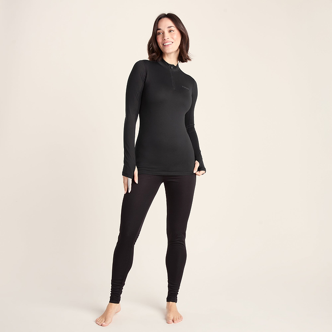 Snowdon Womens Thermal Base Layer Quarter Zip - Black