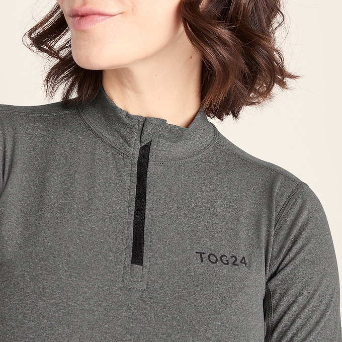 Snowdon Womens Thermal Base Layer Quarter Zip - Grey Marl