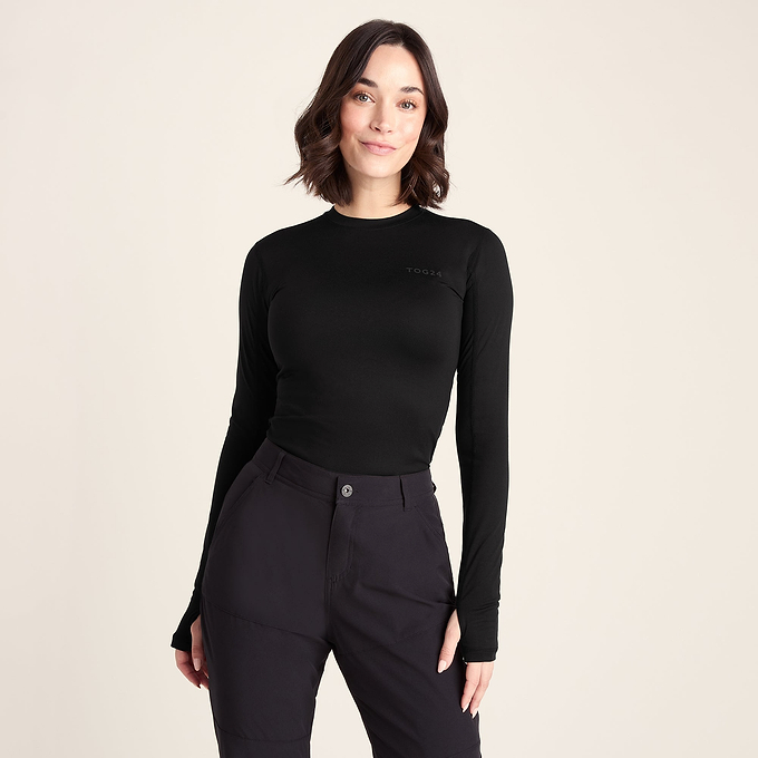 Snowdon Womens Thermal Crew Neck Base Layer - Black
