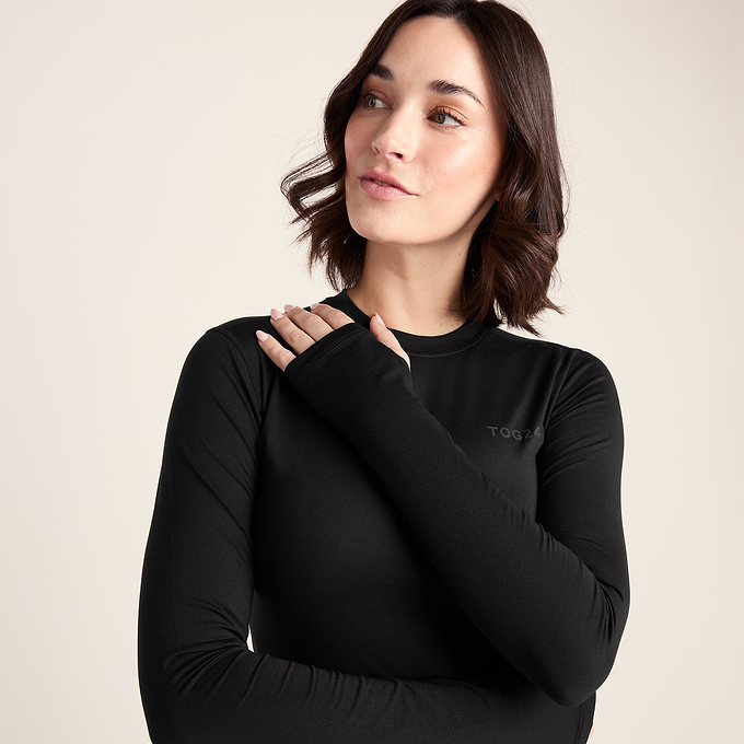 Snowdon Womens Thermal Crew Neck Base Layer - Black