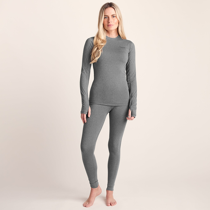 Snowdon Womens Thermal Crew Neck Base Layer - Grey Marl
