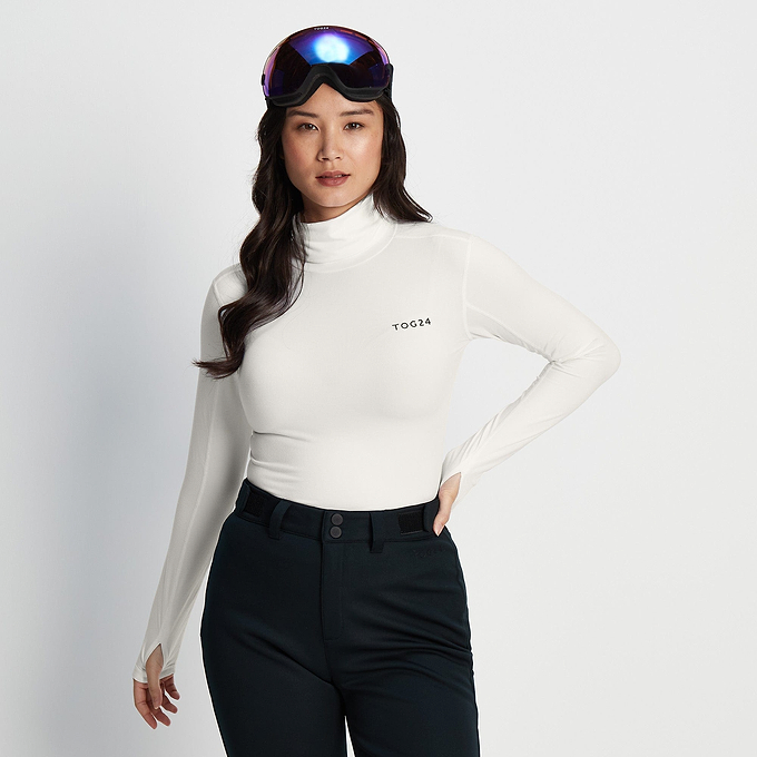 Snowdon Womens Thermal Base Layer Roll Neck - Optic White