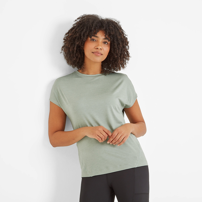 Stallen Womens Tech Short Sleeve Top - Pistachio Marl