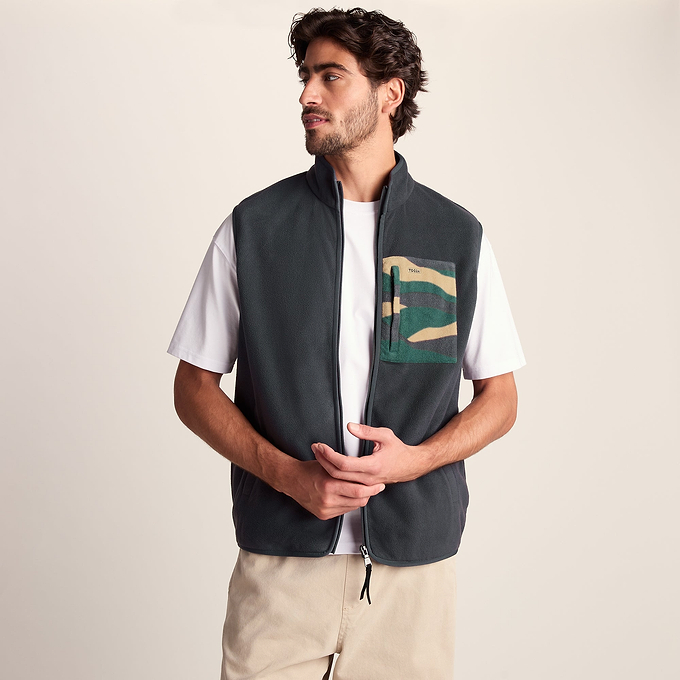 Stark Mens Relaxed Fit Microfleece Gilet - Deep Slate