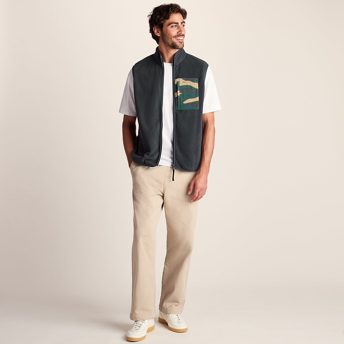 Stark Mens Relaxed Fit Microfleece Gilet - Deep Slate