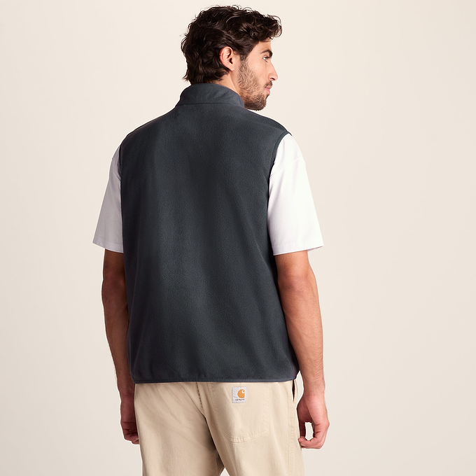 Stark Mens Relaxed Fit Microfleece Gilet - Deep Slate