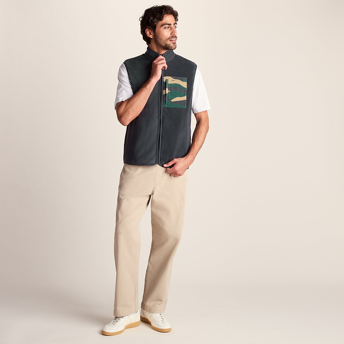 Stark Mens Relaxed Fit Microfleece Gilet - Deep Slate