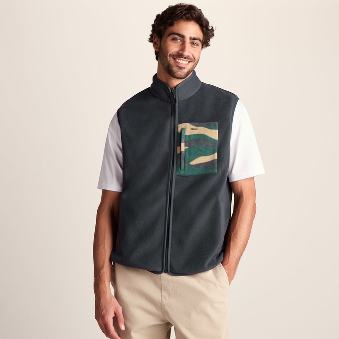 Stark Mens Relaxed Fit Microfleece Gilet - Deep Slate