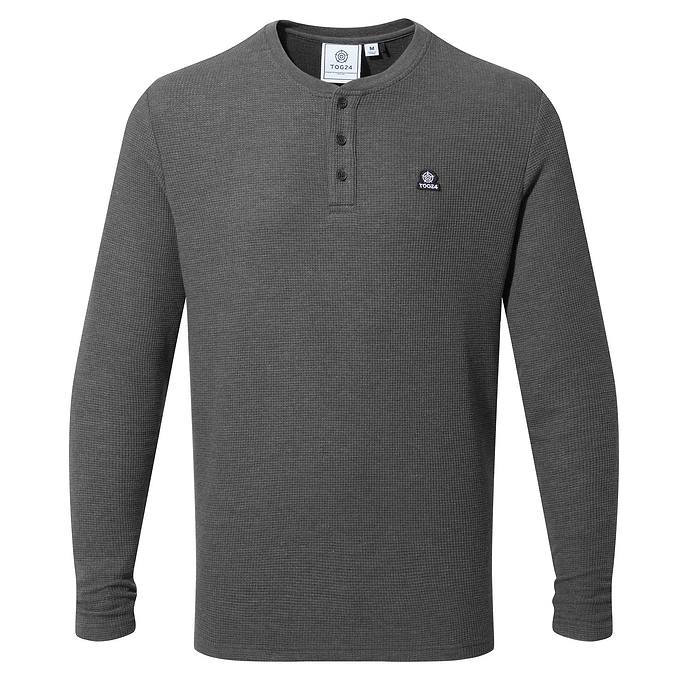 Sutherland Mens Long Sleeve T-Shirt - Dark Grey Marl