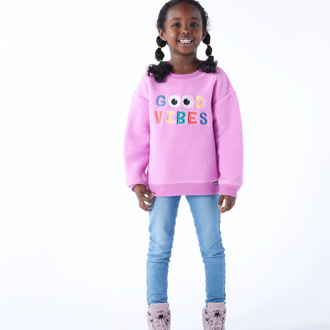 Swaledale Kids Shaun the Sheep Sherpa Sweat - Piglet Pink