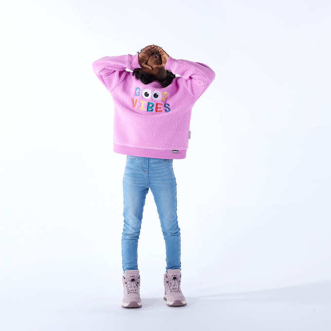Swaledale Kids Shaun the Sheep Sherpa Sweat - Piglet Pink