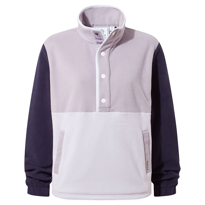 Symes Womens Fleece 1/2 Neck - Lavender Grey/Oxford Blue