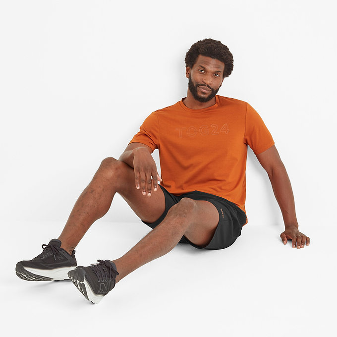 Talen Mens Tech Short Sleeve Top - Dark Orange