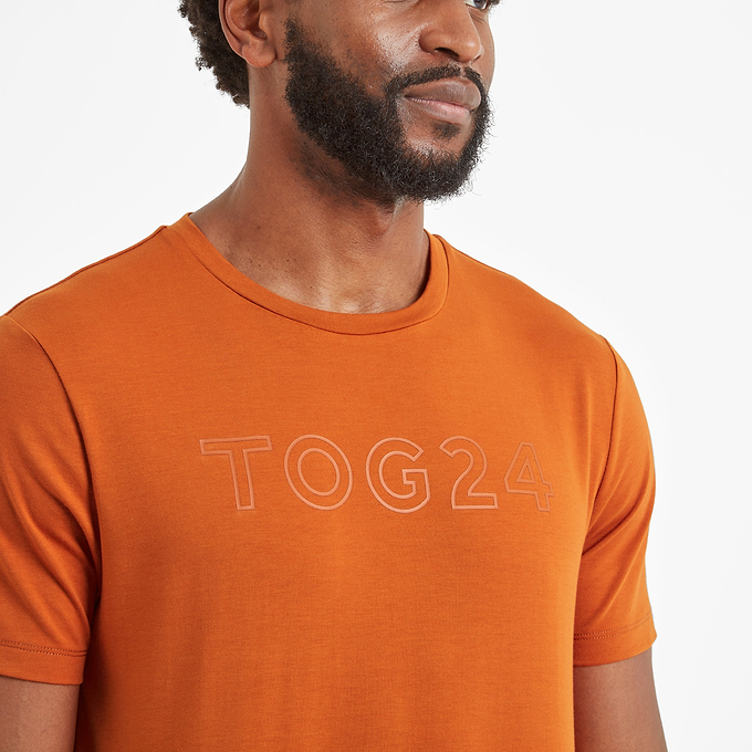Talen Mens Tech Short Sleeve Top - Dark Orange