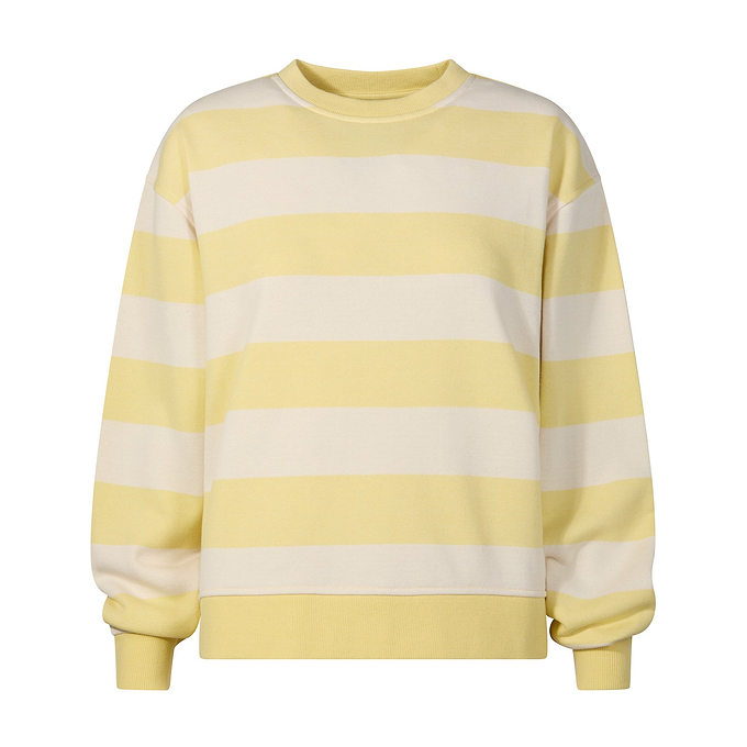 Tara Womens Relaxed Fit Supersoft Sweat - Butter Yellow Stripe