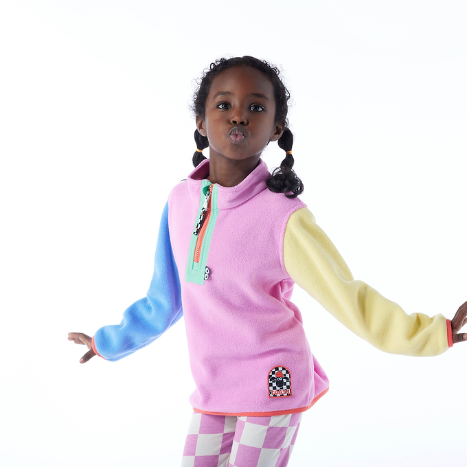 Texel Kids Shaun the Sheep Fleece Zip Neck - Piglet Pink