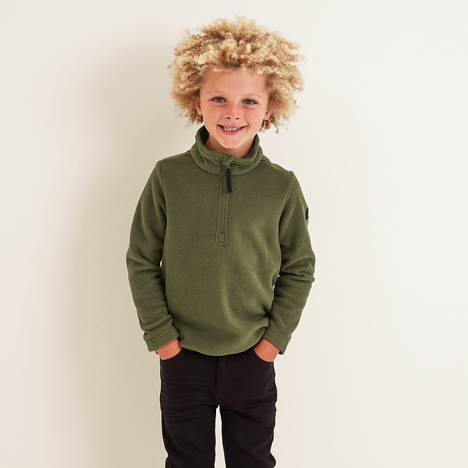 Toffolo Kids Zipneck Fleece - Khaki