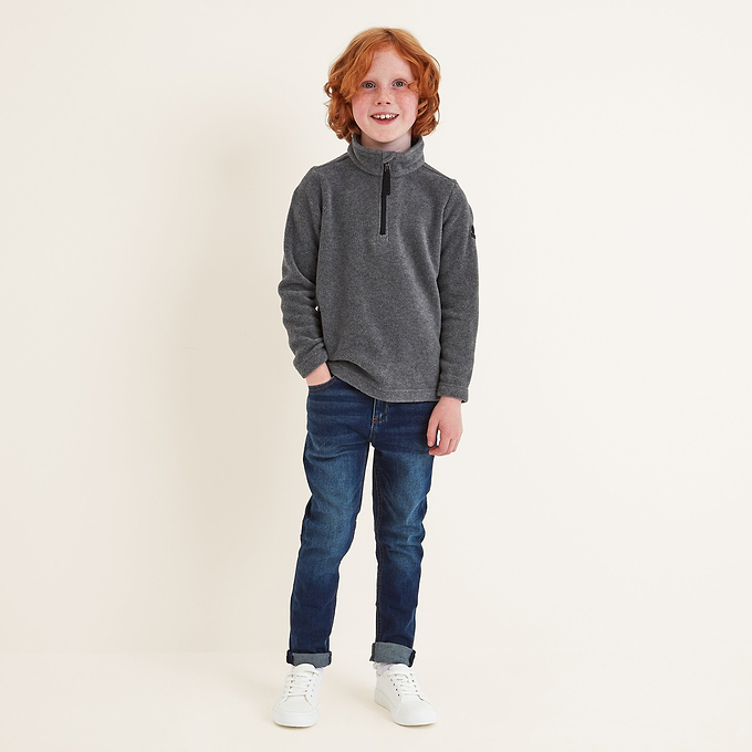 Toffolo Kids ZipNeck Fleece - Grey Marl