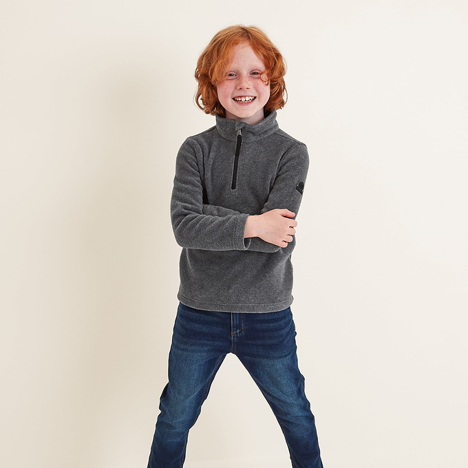 Toffolo Kids ZipNeck Fleece - Grey Marl