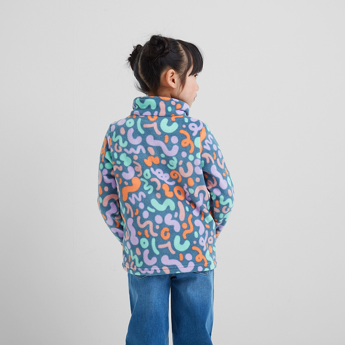 Toffolo Kids ZipNeck Fleece - Blue Swirl Print