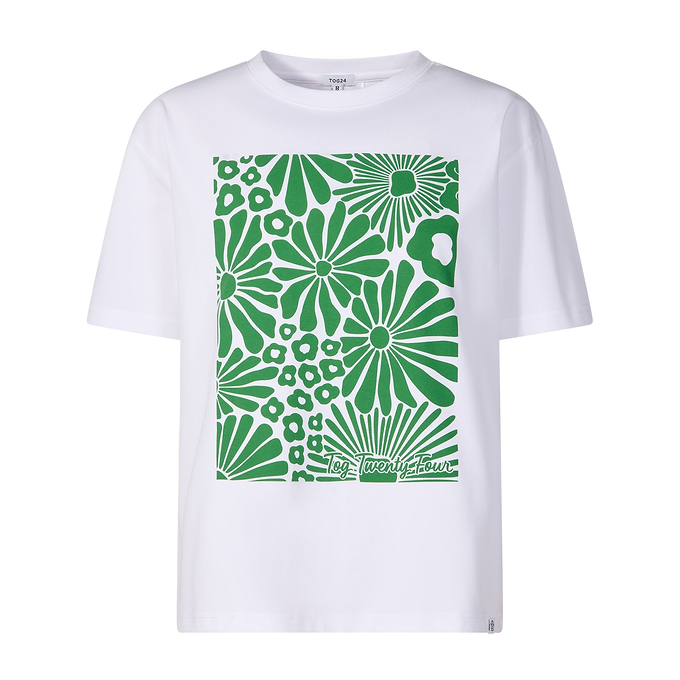 Trissy Womens Premium Supersoft Relaxed Fit T-Shirt - Optic White/Green