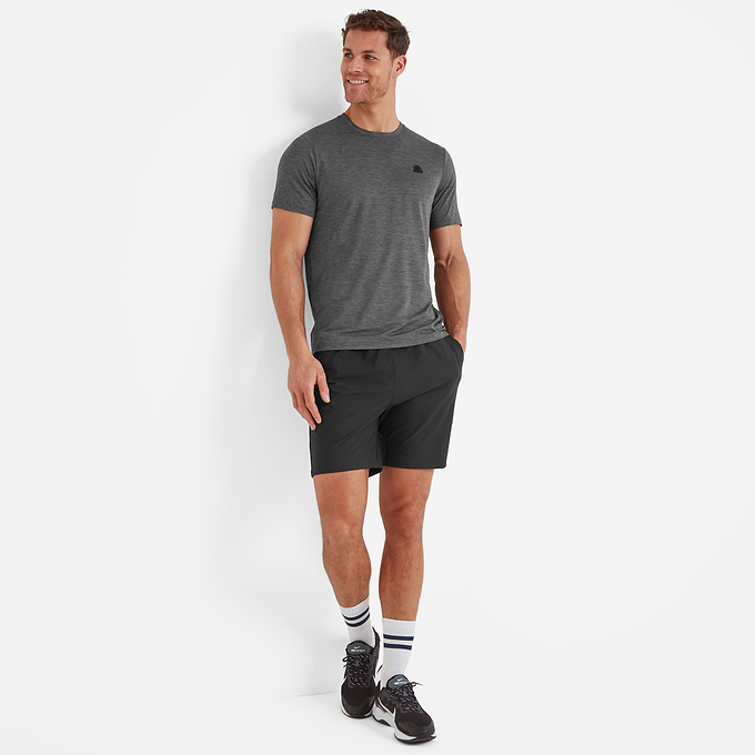 Trudge Mens Sports T-Shirt - Soot Grey Marl
