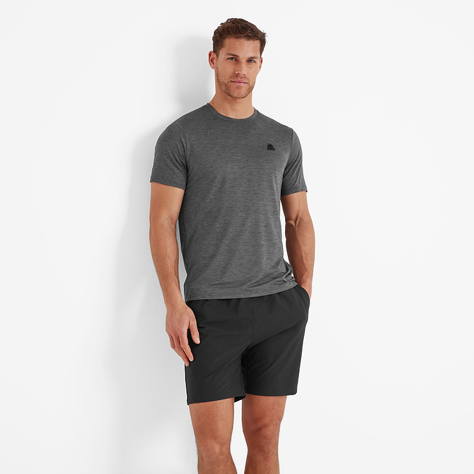 Trudge Mens Sports T-Shirt - Soot Grey Marl