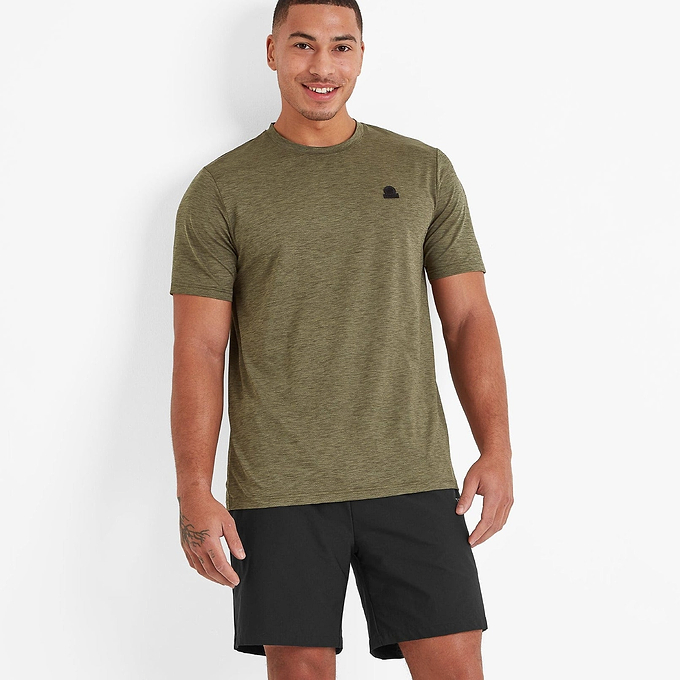 Trudge Mens Sports T-Shirt - Khaki Marl