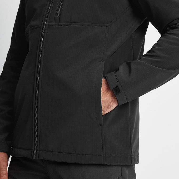 Truro Mens Hooded Softshell Jacket - Black