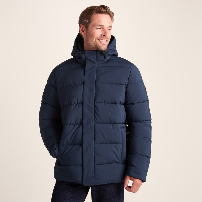 Tunnard Mens Padded Short Jacket - Dark Indigo