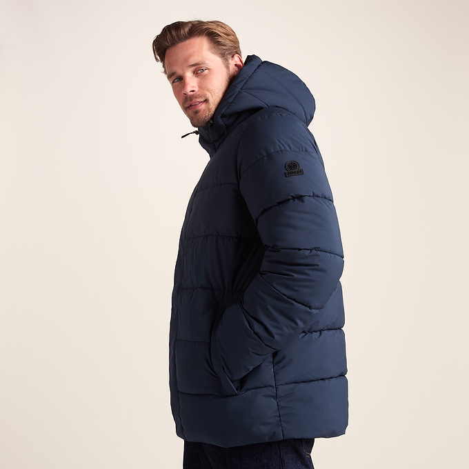 Tunnard Mens Padded Short Jacket - Dark Indigo